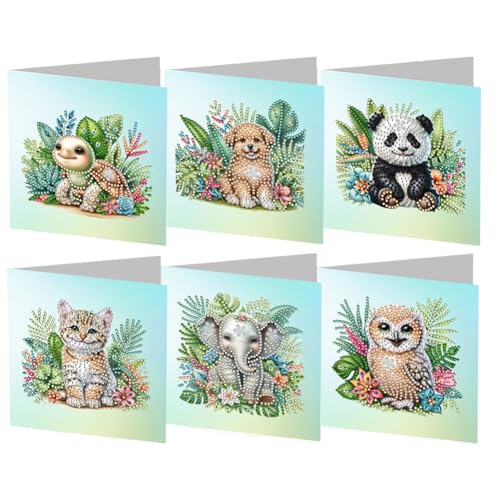 LYEAA 6pcs Spezielle Form Garten DIY Malerei Karten -Strass -Malkarte Kit Daily Wish Card Geschenke für Freunde und Liebhaber der Familie (HK013) von LYEAA