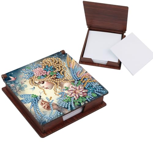 LYEAA Elf Girl Gem Art Haftnotizhalter mit 160 Blatt Mosaik-Set für Erwachsene Anfänger Home Office Decor von LYEAA
