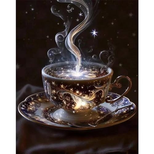 LYEAA Kreuzstich-Set mit 11-fädigen Stickereien, mit Öko-Baumwollfäden, Kaffee-Design, 50 x 60 cm LYEAA Kreuzstich-Set mit 11-fädigen Stickereien, mit Öko-Baumwollfäden, Kaffee-Design, 50 x 60 cm von LYEAA