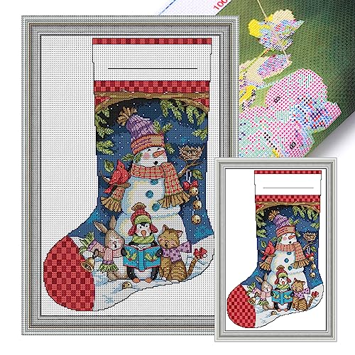 LYEAA Kreuzstich-Set mit Weihnachtssocken, Vollstickerei, Öko-Baumwollfaden, bedruckt LYEAA Kreuzstich-Set mit Weihnachtssocken, Vollstickerei, Öko-Baumwollfaden, bedruckt von LYEAA