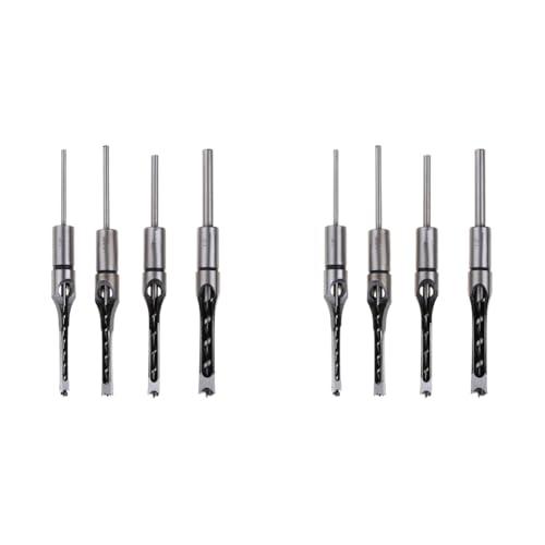 LYEAA Quadratlochbohrer Set 4PCS HSS Auger Sterbungsmeißel 6.4/8/9,5/12,7 mm Square Loch Säge von LYEAA