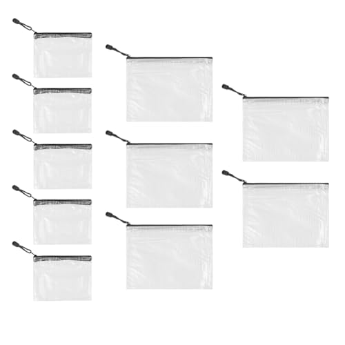 LYEAA Wasserdichte Netztaschen mit Reißverschluss, A5, A6, Dokumententaschen für Büro, Schule, Reisen, Aufbewahrung, 10 Stück LYEAA Wasserdichte Netztaschen mit Reißverschluss, A5, A6, Dokumententaschen für Büro, Schule, Reisen, Aufbewahrung, 10 Stück von LYEAA