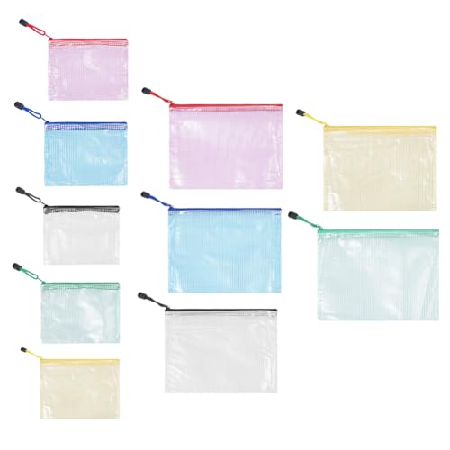 LYEAA Wasserdichte Netztaschen mit Reißverschluss, A5, A6, Dokumententaschen für Büro, Schule, Reisen, Aufbewahrung, 10 Stück LYEAA Wasserdichte Netztaschen mit Reißverschluss, A5, A6, Dokumententaschen für Büro, Schule, Reisen, Aufbewahrung, 10 Stück von LYEAA