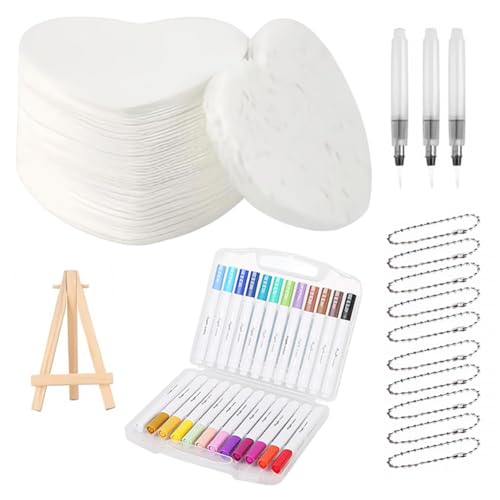 Puffy Paint Kit mit 12 Marker & Chian Pen 3D Canvas Back (Herz) (C) von LYEAA