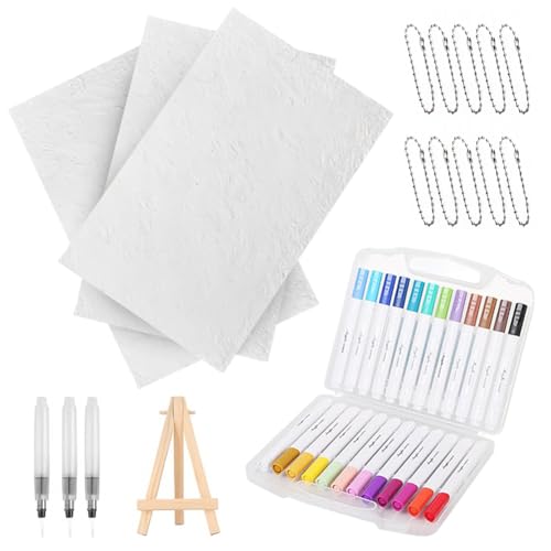 Puffy Paint Kit mit 12 Marker & Chian Pen 3D Canvas Schwamm (Rechteck) (a) von LYEAA