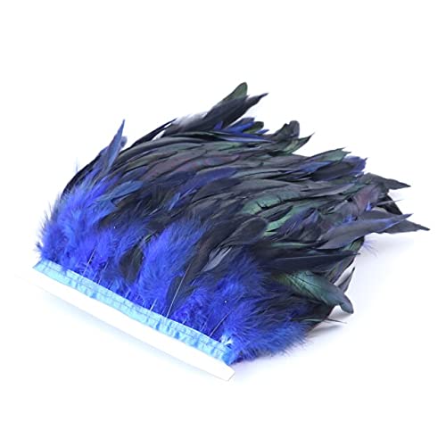 LYFANG 10 Meter natürliches weißes Hahnenfeder-Band, 10-15 cm Federband, Fransenband für Handarbeit, DIY, Pflaume, Kleidzubehör LYFANG 10 Meter natürliches weißes Hahnenfeder-Band, 10-15 cm Federband, Fransenband für Handarbeit, DIY, Pflaume, Kleidzubehör von LYFANG