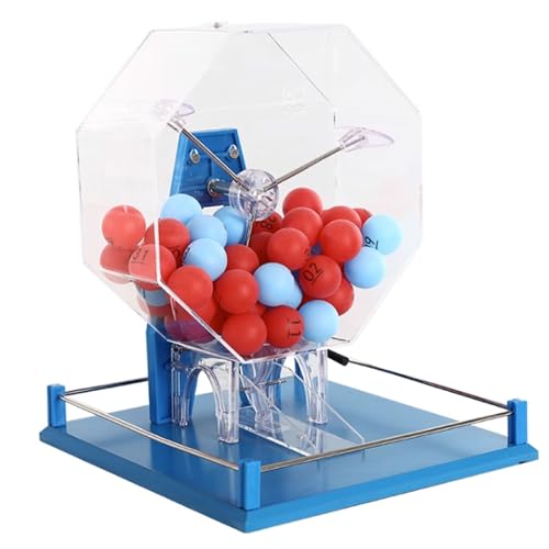 LYFDPN Acryl-Bingo-Käfigmaschine hält 100 Lotteriekugeln für große Gruppenspiele und Verlosungen (Blu) von LYFDPN