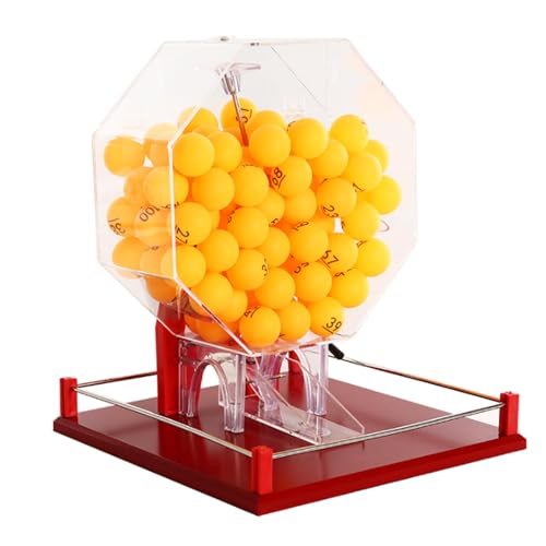 LYFDPN Acryl-Bingo-Käfigmaschine hält 100 Lotteriekugeln für große Gruppenspiele und Verlosungen (Rot) von LYFDPN