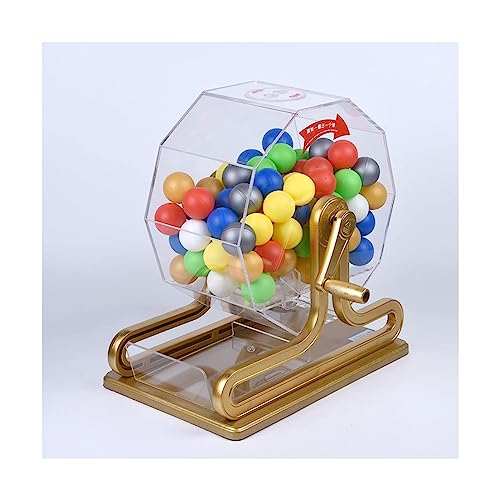 LYFDPN Professionelles Bingo-Spielset mit Handkurbel-Ballnummernselector, manuelle Lotteriemaschine für bis zu 100 Bälle, geeignet für große Gruppen (A) von LYFDPN