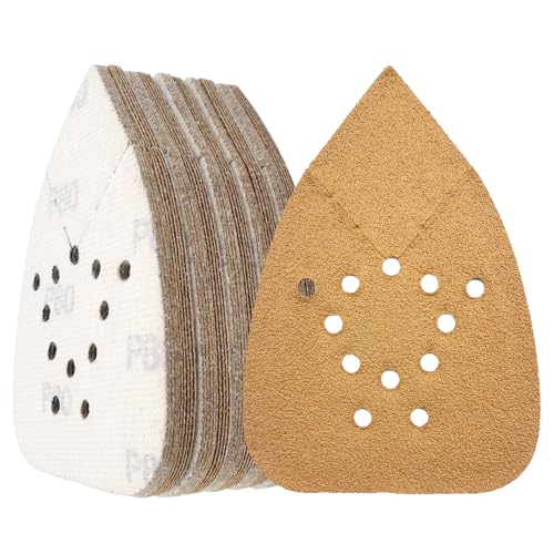 Maus-Schleifpapier, 50 Stück, 95x135mm, Klett-System, 12 Löcher für Staubabsaugung, für Black & Decker und 140mm Schleifer (80Grit) von LYHLYA