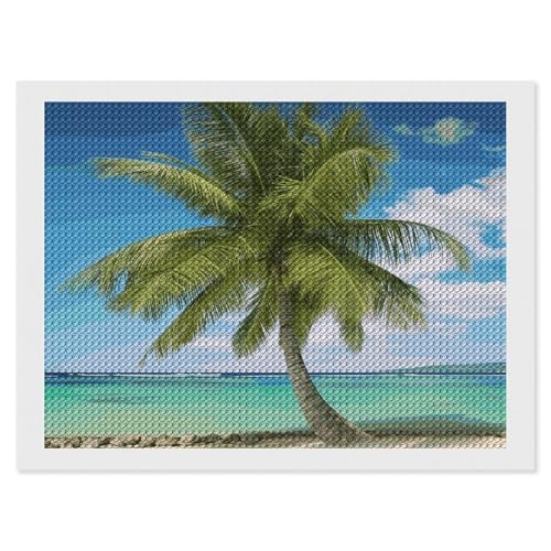 5D DIY Diamond Painting Set für Erwachsene, rundes Palmenmuster Voller Kreuzstich Ersatz mit Werkzeugen, Home Wall Decor für Erwachsene (30,5 x 40,6 cm) von LYHVSFJW