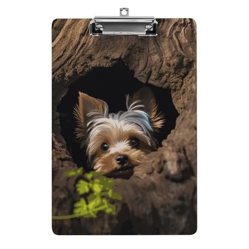 A Little Yorkshire Terrier Klemmbrett, leichtes Acryl-Klemmbrett für Standard-A4-Briefgröße, 21,6 x 31,8 cm, Büro-Klemmbrett mit flachem Metallclip, niedliche hängende Klemmbretter für die Arbeit A Little Yorkshire Terrier Klemmbrett, leichtes Acryl-Klemmbrett für Standard-A4-Briefgröße, 21,6 x 31,8 cm, Büro-Klemmbrett mit flachem Metallclip, niedliche hängende Klemmbretter für die Arbeit von LYHVSFJW