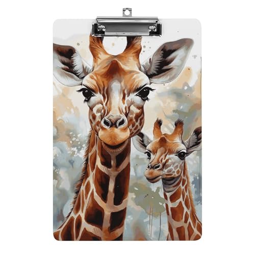 Aquarell-Klemmbrett mit Hirsch-Giraffe, leichtes Acryl-Klemmbrett für Standard-A4-Briefgröße, 21,6 x 31,8 cm, Büro-Klemmbrett mit flachem Metallclip, niedliche hängende Klemmbretter für die Arbeit Aquarell-Klemmbrett mit Hirsch-Giraffe, leichtes Acryl-Klemmbrett für Standard-A4-Briefgröße, 21,6 x 31,8 cm, Büro-Klemmbrett mit flachem Metallclip, niedliche hängende Klemmbretter für die Arbeit von LYHVSFJW