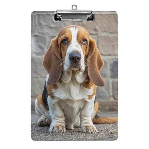 Basset Hound Klemmbrett, leichtes Acryl-Klemmbrett für Standard-A4-Briefgröße, 21,6 x 31,8 cm, Büro-Klemmbrett mit flachem Metallclip, niedliche hängende Klemmbretter für die Arbeit Basset Hound Klemmbrett, leichtes Acryl-Klemmbrett für Standard-A4-Briefgröße, 21,6 x 31,8 cm, Büro-Klemmbrett mit flachem Metallclip, niedliche hängende Klemmbretter für die Arbeit von LYHVSFJW