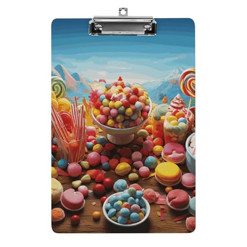 Candy Poster-Klemmbrett, leichtes Acryl-Klemmbrett für Standard-A4-Briefgröße, 21,6 x 31,8 cm, Büro-Klemmbrett mit flachem Metallclip, niedliche hängende Klemmbretter für die Arbeit Candy Poster-Klemmbrett, leichtes Acryl-Klemmbrett für Standard-A4-Briefgröße, 21,6 x 31,8 cm, Büro-Klemmbrett mit flachem Metallclip, niedliche hängende Klemmbretter für die Arbeit von LYHVSFJW