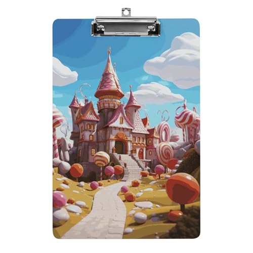 Candyland Klemmbrett, leichtes Acryl-Klemmbrett für Standard-A4-Briefgröße, 21,6 x 31,8 cm, Büro-Klemmbrett mit flachem Metallclip, niedliche hängende Klemmbretter für die Arbeit Candyland Klemmbrett, leichtes Acryl-Klemmbrett für Standard-A4-Briefgröße, 21,6 x 31,8 cm, Büro-Klemmbrett mit flachem Metallclip, niedliche hängende Klemmbretter für die Arbeit von LYHVSFJW