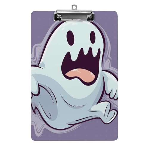 Cartoon-Geister-Klemmbrett, leichtes Acryl-Klemmbrett für Standard-A4-Briefgröße, 21,6 x 31,8 cm, Büro-Klemmbrett mit flachem Metallclip, niedliche hängende Klemmbretter für die Arbeit Cartoon-Geister-Klemmbrett, leichtes Acryl-Klemmbrett für Standard-A4-Briefgröße, 21,6 x 31,8 cm, Büro-Klemmbrett mit flachem Metallclip, niedliche hängende Klemmbretter für die Arbeit von LYHVSFJW
