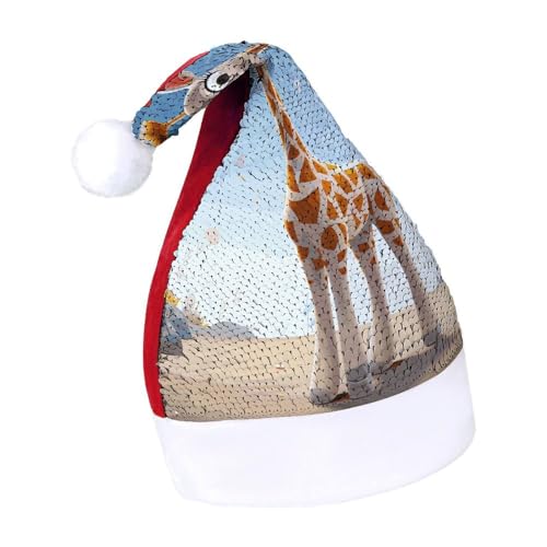 Cartoons Giraffen-Weihnachtsmütze, Neujahrsmütze, extra dick, Plüsch, Weihnachtsmütze, Weihnachtsmannmützen für Feiertagsfeiern, rote Cartoon-Giraffe, 7–8 Cartoons Giraffen-Weihnachtsmütze, Neujahrsmütze, extra dick, Plüsch, Weihnachtsmütze, Weihnachtsmannmützen für Feiertagsfeiern, rote Cartoon-Giraffe, 7–8 von LYHVSFJW