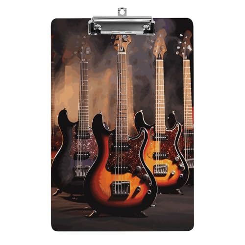 Cooles Klemmbrett für E-Gitarren, leichtes Acryl-Klemmbrett für Standard-A4-Briefgröße, 21,6 x 31,8 cm, Büro-Klemmbrett mit flachem Metallclip, niedliche hängende Klemmbretter für die Arbeit Cooles Klemmbrett für E-Gitarren, leichtes Acryl-Klemmbrett für Standard-A4-Briefgröße, 21,6 x 31,8 cm, Büro-Klemmbrett mit flachem Metallclip, niedliche hängende Klemmbretter für die Arbeit von LYHVSFJW