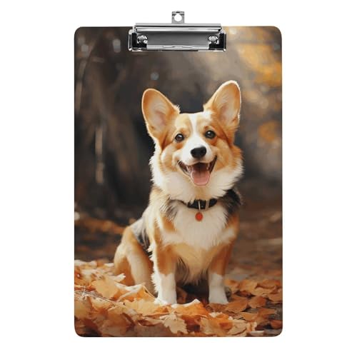 Corgi Hunde-Klemmbrett, leichtes Acryl-Klemmbrett für Standard-A4-Briefgröße, 21,6 x 31,8 cm, Büro-Klemmbrett mit flachem Metallclip, niedliche hängende Klemmbretter für die Arbeit Corgi Hunde-Klemmbrett, leichtes Acryl-Klemmbrett für Standard-A4-Briefgröße, 21,6 x 31,8 cm, Büro-Klemmbrett mit flachem Metallclip, niedliche hängende Klemmbretter für die Arbeit von LYHVSFJW