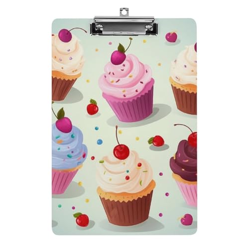 Delicious Cupcakes Klemmbrett, leichtes Acryl-Klemmbrett für Standard-A4-Briefgröße, 21,6 x 31,8 cm, Büro-Klemmbrett mit flachem Metallclip, niedliche hängende Klemmbretter für die Arbeit Delicious Cupcakes Klemmbrett, leichtes Acryl-Klemmbrett für Standard-A4-Briefgröße, 21,6 x 31,8 cm, Büro-Klemmbrett mit flachem Metallclip, niedliche hängende Klemmbretter für die Arbeit von LYHVSFJW