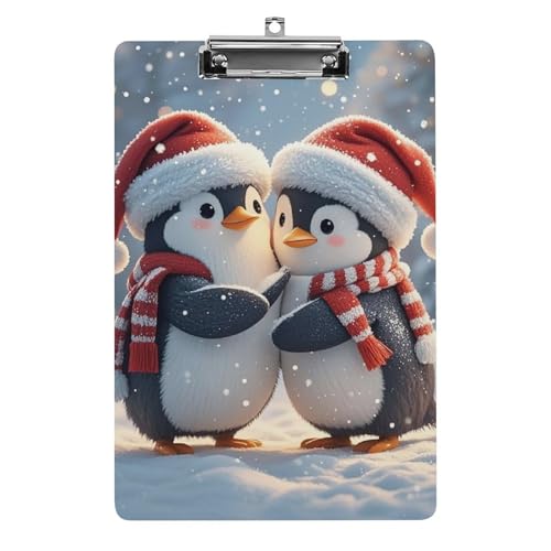 Embracing Penguins Klemmbrett, leichtes Acryl-Klemmbrett für Standard-A4-Briefgröße, 21,6 x 31,8 cm, Büro-Klemmbrett mit flachem Metallclip, niedliche hängende Klemmbretter für die Arbeit Embracing Penguins Klemmbrett, leichtes Acryl-Klemmbrett für Standard-A4-Briefgröße, 21,6 x 31,8 cm, Büro-Klemmbrett mit flachem Metallclip, niedliche hängende Klemmbretter für die Arbeit von LYHVSFJW