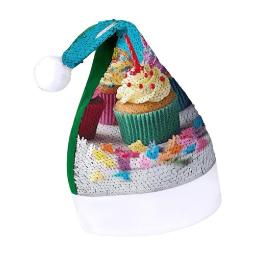 Evil EyesWeihnachtsmütze, Neujahrsmütze, extra dick, Plüsch, Weihnachtsmütze, Weihnachtsmannmütze, für Feiertage, Partys, grün-bunte Happy Birthday-Cupcakes, 7–8 Evil EyesWeihnachtsmütze, Neujahrsmütze, extra dick, Plüsch, Weihnachtsmütze, Weihnachtsmannmütze, für Feiertage, Partys, grün-bunte Happy Birthday-Cupcakes, 7–8 von LYHVSFJW