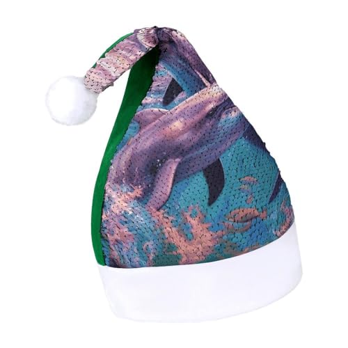 Evil EyesWeihnachtsmütze, Neujahrsmütze, extra dick, Plüsch, Weihnachtsmütze, Weihnachtsmannmütze, für Feiertage, Partys, grüne Delfine, Kunst, 7–8 Evil EyesWeihnachtsmütze, Neujahrsmütze, extra dick, Plüsch, Weihnachtsmütze, Weihnachtsmannmütze, für Feiertage, Partys, grüne Delfine, Kunst, 7–8 von LYHVSFJW