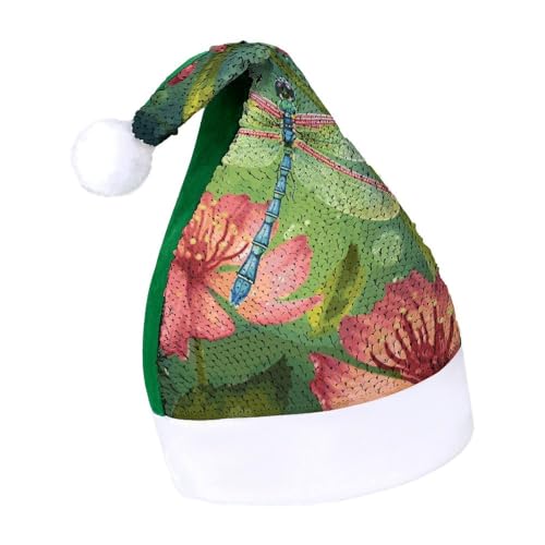 Evil EyesWeihnachtsmütze, Neujahrsmütze, extra dick, Plüsch, Weihnachtsmütze, Weihnachtsmannmütze, für Feiertage, Partys, grüne Libellen und Blumen, Größe 7–8 Evil EyesWeihnachtsmütze, Neujahrsmütze, extra dick, Plüsch, Weihnachtsmütze, Weihnachtsmannmütze, für Feiertage, Partys, grüne Libellen und Blumen, Größe 7–8 von LYHVSFJW
