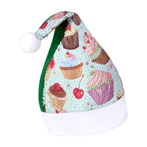 Evil EyesWeihnachtsmütze, Neujahrsmütze, extra dick, Plüsch, Weihnachtsmütze, Weihnachtsmannmütze, für Feiertage, Partys, grünes Cupcake-Muster, Größe 7–8 Evil EyesWeihnachtsmütze, Neujahrsmütze, extra dick, Plüsch, Weihnachtsmütze, Weihnachtsmannmütze, für Feiertage, Partys, grünes Cupcake-Muster, Größe 7–8 von LYHVSFJW