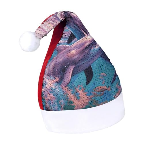 Evil EyesWeihnachtsmütze, Neujahrsmütze, extra dick, Plüsch, Weihnachtsmütze, Weihnachtsmannmütze, für Feiertage, Partys, rote Delfine, Kunst, 7–8 Evil EyesWeihnachtsmütze, Neujahrsmütze, extra dick, Plüsch, Weihnachtsmütze, Weihnachtsmannmütze, für Feiertage, Partys, rote Delfine, Kunst, 7–8 von LYHVSFJW