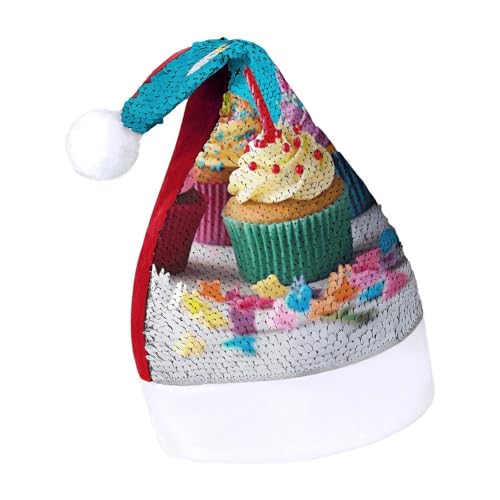 Evil EyesWeihnachtsmütze, Neujahrsmütze, extra dick, Plüsch, Weihnachtsmütze, Weihnachtsmannmützen für Feiertage, Partys, rot-bunte Happy Birthday-Cupcakes, 7–8 Evil EyesWeihnachtsmütze, Neujahrsmütze, extra dick, Plüsch, Weihnachtsmütze, Weihnachtsmannmützen für Feiertage, Partys, rot-bunte Happy Birthday-Cupcakes, 7–8 von LYHVSFJW