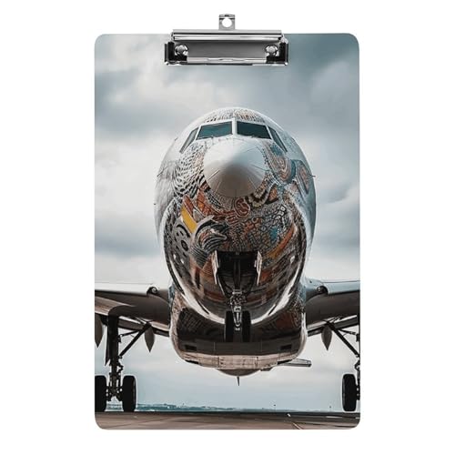Flugzeug-Kunst-Klemmbrett, leichtes Acryl-Klemmbrett für Standard-A4-Briefgröße, 21,6 x 31,8 cm, Büro-Klemmbrett mit flachem Metallclip, niedliche hängende Klemmbretter für die Arbeit Flugzeug-Kunst-Klemmbrett, leichtes Acryl-Klemmbrett für Standard-A4-Briefgröße, 21,6 x 31,8 cm, Büro-Klemmbrett mit flachem Metallclip, niedliche hängende Klemmbretter für die Arbeit von LYHVSFJW