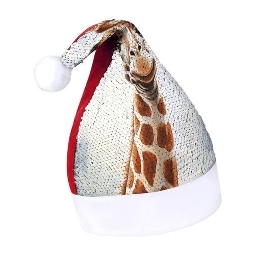 Giraffen-Weihnachtsmütze, Neujahrsmütze, extra dick, Plüsch, Weihnachtsmütze, Weihnachtsmannmützen für Feiertagsfeiern, rote Giraffe, Größe 7–8 Giraffen-Weihnachtsmütze, Neujahrsmütze, extra dick, Plüsch, Weihnachtsmütze, Weihnachtsmannmützen für Feiertagsfeiern, rote Giraffe, Größe 7–8 von LYHVSFJW