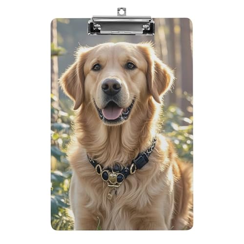 Golden Retriever Klemmbrett, leichtes Acryl-Klemmbrett für Standard-A4-Briefgröße, 21,6 x 31,8 cm, Büro-Klemmbrett mit flachem Metallclip, niedliche hängende Klemmbretter für die Arbeit Golden Retriever Klemmbrett, leichtes Acryl-Klemmbrett für Standard-A4-Briefgröße, 21,6 x 31,8 cm, Büro-Klemmbrett mit flachem Metallclip, niedliche hängende Klemmbretter für die Arbeit von LYHVSFJW