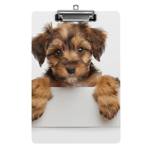 Kleines braunes Hunde-Klemmbrett, leichtes Acryl-Klemmbrett für Standard-A4-Briefgröße, 21,6 x 31,8 cm, Büro-Klemmbrett mit flachem Metallclip, niedliche hängende Klemmbretter für die Arbeit Kleines braunes Hunde-Klemmbrett, leichtes Acryl-Klemmbrett für Standard-A4-Briefgröße, 21,6 x 31,8 cm, Büro-Klemmbrett mit flachem Metallclip, niedliche hängende Klemmbretter für die Arbeit von LYHVSFJW