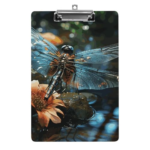 Klemmbrett Libelle fliegt auf dem Teich, leichtes Acryl-Klemmbrett für Standard-A4-Briefgröße, 21,6 x 31,8 cm, Büro-Klemmbrett mit flachem Metallclip, niedliche hängende Klemmbretter für die Arbeit Klemmbrett Libelle fliegt auf dem Teich, leichtes Acryl-Klemmbrett für Standard-A4-Briefgröße, 21,6 x 31,8 cm, Büro-Klemmbrett mit flachem Metallclip, niedliche hängende Klemmbretter für die Arbeit von LYHVSFJW