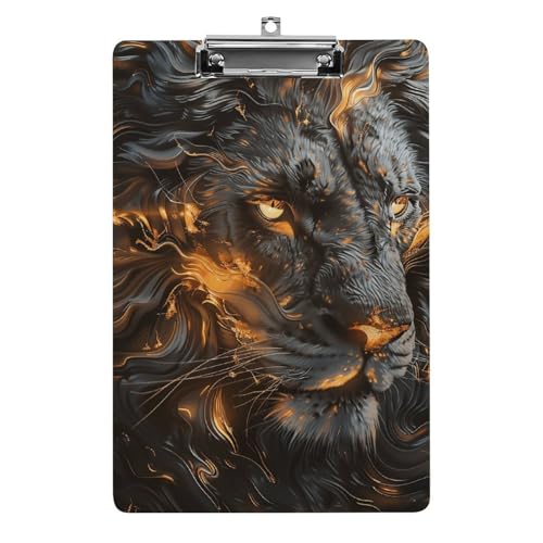 Klemmbrett Löwe mit Feuer, leichtes Acryl-Klemmbrett für Standard-A4-Briefgröße, 21,6 x 31,8 cm, Büro-Klemmbrett mit flachem Metallclip, niedliche hängende Klemmbretter für die Arbeit Klemmbrett Löwe mit Feuer, leichtes Acryl-Klemmbrett für Standard-A4-Briefgröße, 21,6 x 31,8 cm, Büro-Klemmbrett mit flachem Metallclip, niedliche hängende Klemmbretter für die Arbeit von LYHVSFJW
