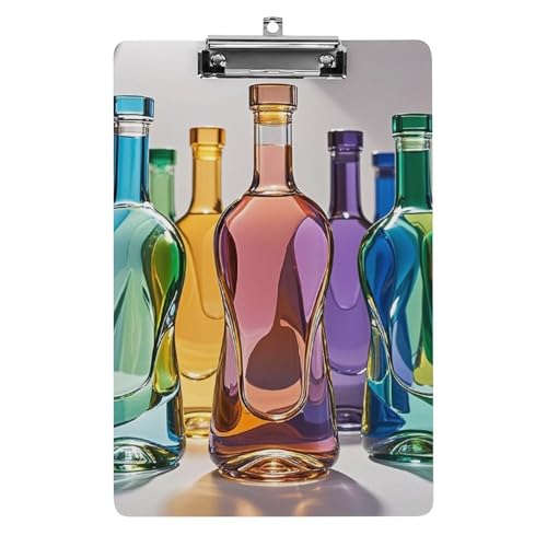 Klemmbrett für Weinflaschen, leichtes Acryl-Klemmbrett für Standard-A4-Briefgröße, 21,6 x 31,8 cm, Büro-Klemmbrett mit flachem Metallclip, niedliche hängende Klemmbretter für die Arbeit Klemmbrett für Weinflaschen, leichtes Acryl-Klemmbrett für Standard-A4-Briefgröße, 21,6 x 31,8 cm, Büro-Klemmbrett mit flachem Metallclip, niedliche hängende Klemmbretter für die Arbeit von LYHVSFJW