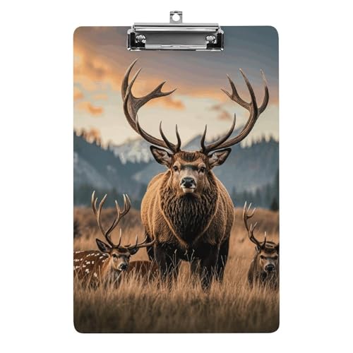 Klemmbrett für Wildtierjagd, Hirsch, Bär, Elch, leichtes Acryl-Klemmbrett für Standard-A4, Briefgröße, 21,6 x 31,8 cm, Büro-Klemmbrett mit niedrigem Profil, niedliche Klemmbretter zum Aufhängen für Klemmbrett für Wildtierjagd, Hirsch, Bär, Elch, leichtes Acryl-Klemmbrett für Standard-A4, Briefgröße, 21,6 x 31,8 cm, Büro-Klemmbrett mit niedrigem Profil, niedliche Klemmbretter zum Aufhängen für von LYHVSFJW