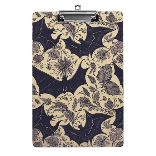 Klemmbrett mit Fledermausdruck, leichtes Acryl-Klemmbrett für Standard-A4-Briefgröße, 21,6 x 31,8 cm, Büro-Klemmbrett mit flachem Metallclip, niedliche hängende Klemmbretter für die Arbeit Klemmbrett mit Fledermausdruck, leichtes Acryl-Klemmbrett für Standard-A4-Briefgröße, 21,6 x 31,8 cm, Büro-Klemmbrett mit flachem Metallclip, niedliche hängende Klemmbretter für die Arbeit von LYHVSFJW