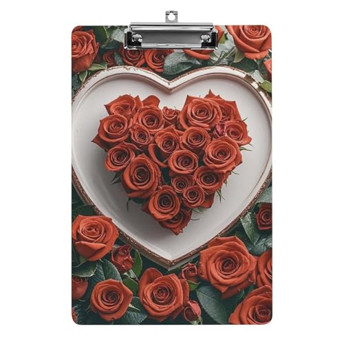 Klemmbrett mit Herzmotiv, leichtes Acryl-Klemmbrett für Standard-A4-Briefgröße, 21,6 x 31,8 cm, Büro-Klemmbrett mit flachem Metallclip, niedliche hängende Klemmbretter für die Arbeit Klemmbrett mit Herzmotiv, leichtes Acryl-Klemmbrett für Standard-A4-Briefgröße, 21,6 x 31,8 cm, Büro-Klemmbrett mit flachem Metallclip, niedliche hängende Klemmbretter für die Arbeit von LYHVSFJW