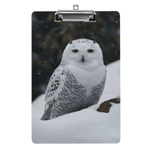 Klemmbrett mit Schneeeule, leichtes Acryl-Klemmbrett für Standard-A4-Briefgröße, 21,6 x 31,8 cm, Büro-Klemmbrett mit flachem Metallclip, niedliche hängende Klemmbretter für die Arbeit Klemmbrett mit Schneeeule, leichtes Acryl-Klemmbrett für Standard-A4-Briefgröße, 21,6 x 31,8 cm, Büro-Klemmbrett mit flachem Metallclip, niedliche hängende Klemmbretter für die Arbeit von LYHVSFJW