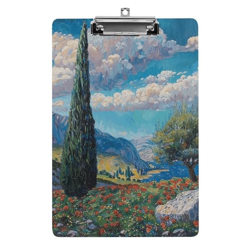 Klemmbrett mit Zypressenbäumen, leichtes Acryl-Klemmbrett für Standard-A4-Briefgröße, 21,6 x 31,8 cm, Büro-Klemmbrett mit flachem Metallclip, niedliche hängende Klemmbretter für die Arbeit Klemmbrett mit Zypressenbäumen, leichtes Acryl-Klemmbrett für Standard-A4-Briefgröße, 21,6 x 31,8 cm, Büro-Klemmbrett mit flachem Metallclip, niedliche hängende Klemmbretter für die Arbeit von LYHVSFJW