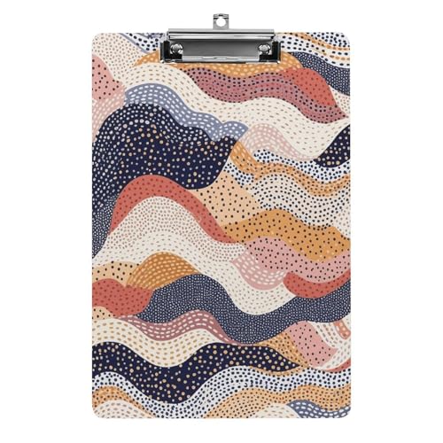 Klemmbrett mit gewelltem Muster, leichtes Acryl-Klemmbrett für Standard-A4-Briefgröße, 21,6 x 31,8 cm, Büro-Klemmbrett mit flachem Metallclip, niedliche hängende Klemmbretter für die Arbeit Klemmbrett mit gewelltem Muster, leichtes Acryl-Klemmbrett für Standard-A4-Briefgröße, 21,6 x 31,8 cm, Büro-Klemmbrett mit flachem Metallclip, niedliche hängende Klemmbretter für die Arbeit von LYHVSFJW