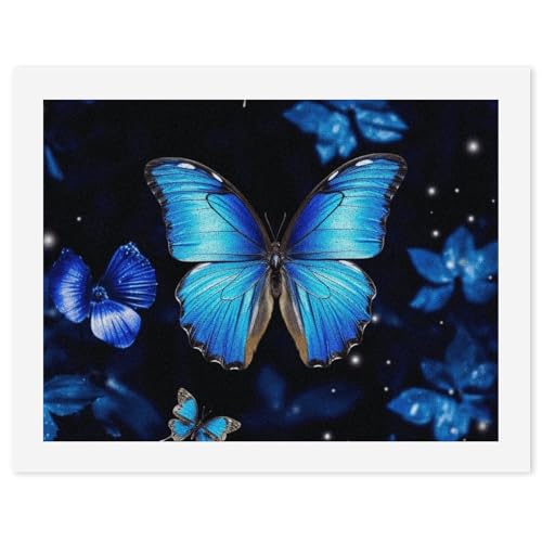 LYHVSFJW Malen nach Zahlen für Erwachsene Anfänger - Blauer Schmetterling DIY Malset mit HD-Leinwand & Acrylfarben, komplettes Bastelset für Heimdekoration, Geschenke, Stressabbau, 30 x 40 cm LYHVSFJW Malen nach Zahlen für Erwachsene Anfänger - Blauer Schmetterling DIY Malset mit HD-Leinwand & Acrylfarben, komplettes Bastelset für Heimdekoration, Geschenke, Stressabbau, 30 x 40 cm von LYHVSFJW