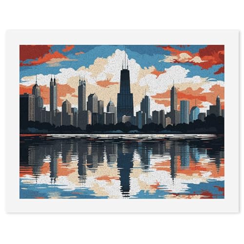 LYHVSFJW Malen nach Zahlen für Erwachsene Anfänger – Chicago Skyline DIY Malset mit HD-Leinwand & Acrylfarben, komplettes Bastelset für Heimdekoration, Geschenke, Stressabbau, 30 x 40 cm LYHVSFJW Malen nach Zahlen für Erwachsene Anfänger – Chicago Skyline DIY Malset mit HD-Leinwand & Acrylfarben, komplettes Bastelset für Heimdekoration, Geschenke, Stressabbau, 30 x 40 cm von LYHVSFJW
