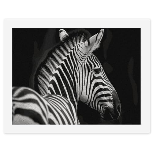LYHVSFJW Malen nach Zahlen für Erwachsene Anfänger - Schwarz-Weißes Zebra-DIY-Malset mit HD-Leinwand und Acrylfarben, komplettes Bastelset für Heimdekoration, Geschenke, Stressabbau, 30 x 40 cm LYHVSFJW Malen nach Zahlen für Erwachsene Anfänger - Schwarz-Weißes Zebra-DIY-Malset mit HD-Leinwand und Acrylfarben, komplettes Bastelset für Heimdekoration, Geschenke, Stressabbau, 30 x 40 cm von LYHVSFJW