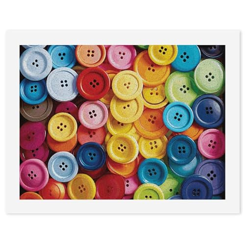 LYHVSFJW Malen nach Zahlen für Erwachsene und Anfänger, bunte Knöpfe, DIY-Malset mit HD-Leinwand und Acrylfarben, komplettes Bastelset für Heimdekoration, Geschenke, Stressabbau, 30 x 40 cm von LYHVSFJW