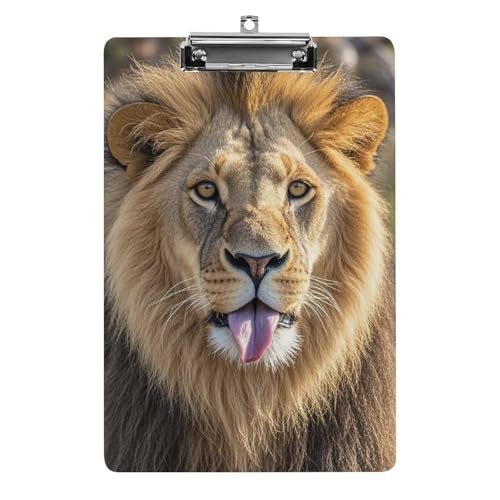 Lion Sticks Out Zungen-Klemmbrett, leichtes Acryl-Klemmbrett für Standard-A4-Briefgröße, 21,6 x 31,8 cm, Büro-Klemmbrett mit flachem Metallclip, niedliche hängende Klemmbretter für die Arbeit Lion Sticks Out Zungen-Klemmbrett, leichtes Acryl-Klemmbrett für Standard-A4-Briefgröße, 21,6 x 31,8 cm, Büro-Klemmbrett mit flachem Metallclip, niedliche hängende Klemmbretter für die Arbeit von LYHVSFJW